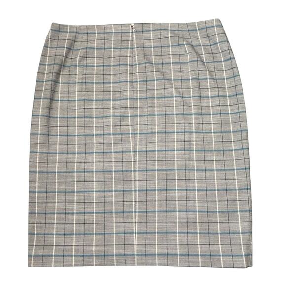 Tahari ASL Plaid Skirt Womens Size 18 Tan Black Turquoise Lined Career Work NWT - Picture 2 of 12